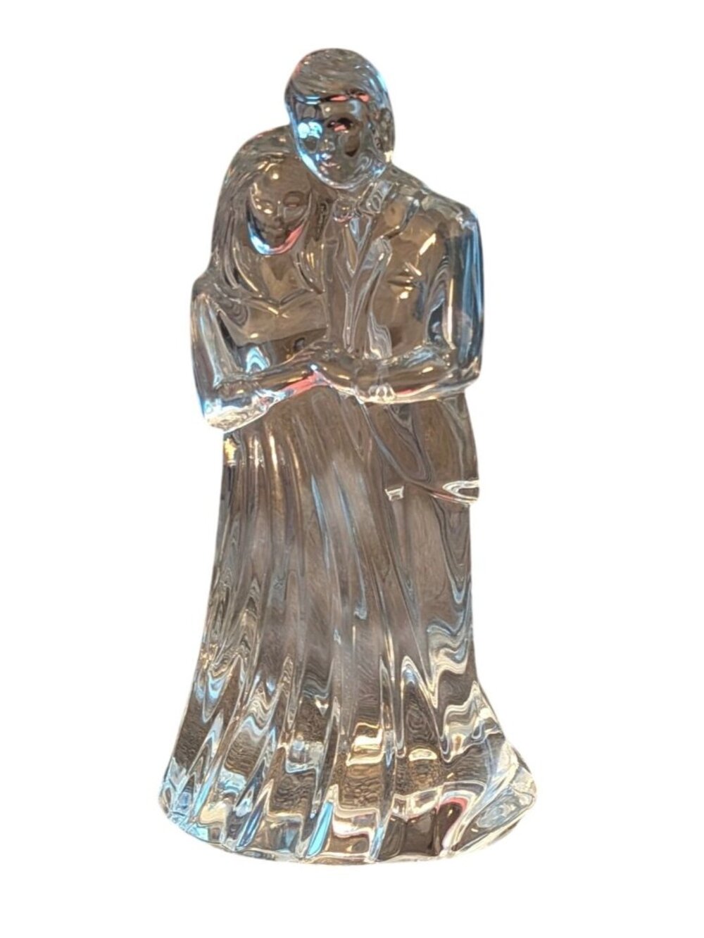 Waterford Crystal Bride & Groom Figurine Clear Wedding Sculpture Elegant Decor